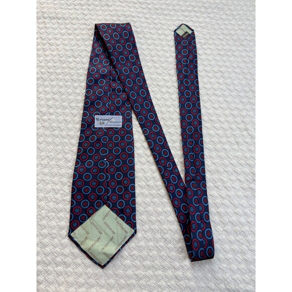 Bronzini x Briar Brentwood England Hand Made Silk Tie Circles Navy Wide 4.5W 56L - Picture 1 of 8